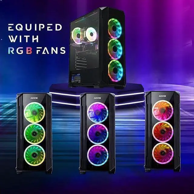 Alt view image 5 of 7 - AQVIN Gaming Desktop PC Tower Computer Intel i7 Processor upto 4.60 GHz 512GB SSD 32GB DDR4 RAM AMD Radeon RX 550 4GB GDDR5 Gaming Card WiFi Windows 11 Pro Free Gaming Keyboard & Mouse