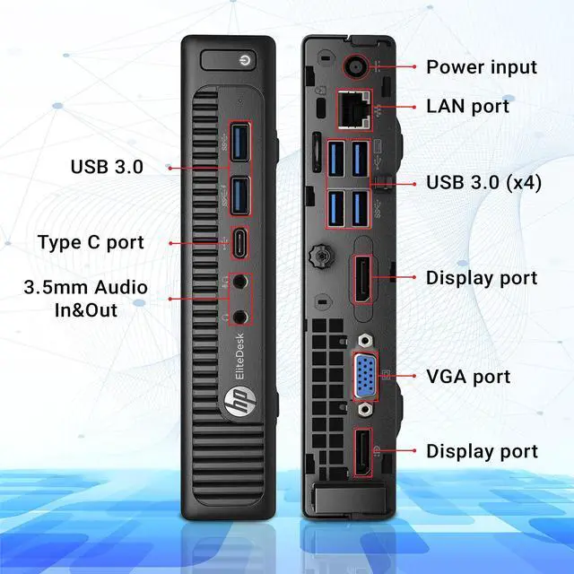 Alt view image 2 of 7 - HP ProDesk 800 G2 Mini Windows 10 Pro Professional Desktop Computer Tiny PC - Intel Core i5 6th Gen Processor/ 8GB DDR4 RAM/ 1TB M.2 NVMe SSD/ Wireless Keyboard and Mouse/ WiFi
