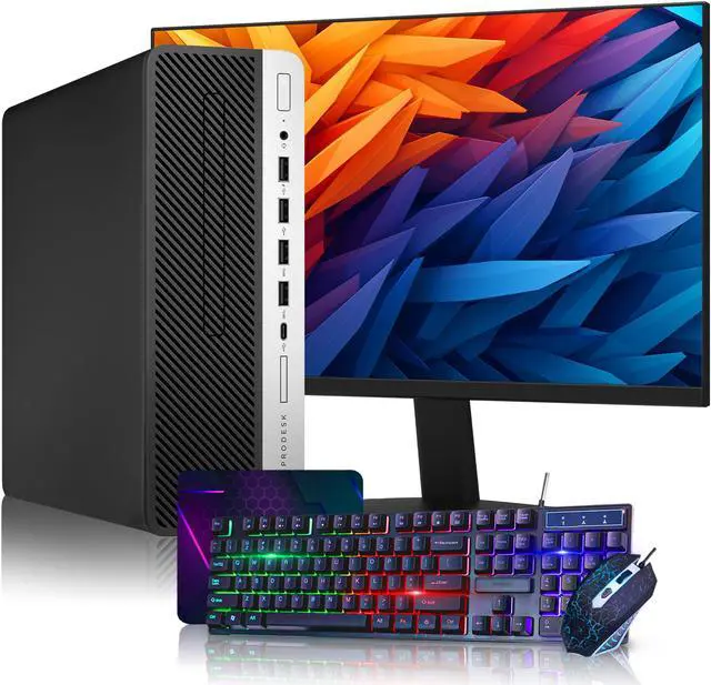 Main image of HP Business Desktop PC ProDesk 600 G4 SFF High-Performance Windows 11 Pro Computer - Hexa Core I5 8500 Processor | 16GB DDR4 RAM | 1TB SSD(Fast boot) | Bluetooth | 24-inch Monitor | RGB Keyboard Mouse