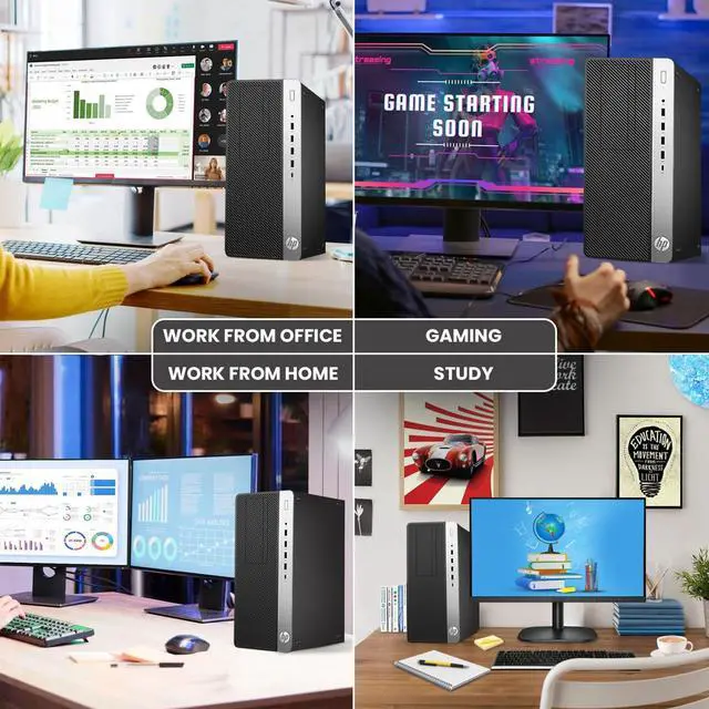 Alt view image 6 of 7 - HP 600 G3 Gaming Desktop Tower ProDesk Computer PC - intel quad Core I7-6th gen Processor | 16GB DDR4 RAM | 2TB SSD | RTX 3050 6GB Graphics Card | Windows 10 Pro | RGB Keyboard/Mouse | Bluetooth WIFI