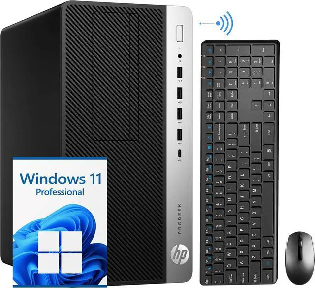 Main image of HP ProDesk 600 G5 Microtower High-Performance Computer Windows 11 Pro Desktop Computer - Hexa Cord I5-9500 8th Gen CPU Up to 4.40 Ghz | 32GB RAM | 2TB NVMe SSD | Built-in WiFi  | HDMI | Silver/Black