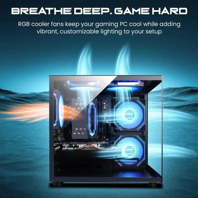 Alt view image 3 of 7 - AQVIN NEON Gaming PC Desktop Tower - Windows 11 Pro - Intel core I7-8700 CPU - GeForce RTX 3050 GPU - 32GB DDR4 RAM - 2TB NVMe SSD