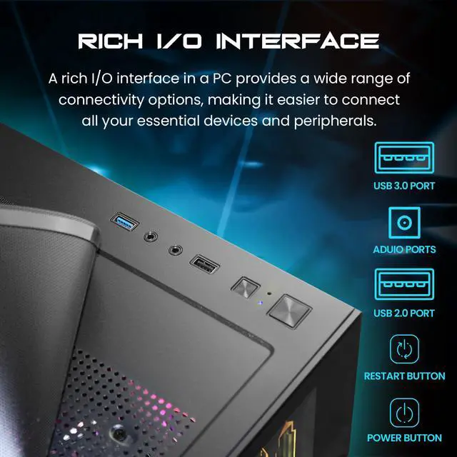 Alt view image 5 of 7 - AQVIN NEON Gaming PC Desktop Tower - Windows 11 Pro - Intel core I7-8700 CPU - GeForce RTX 3050 GPU - 32GB DDR4 RAM - 2TB NVMe SSD