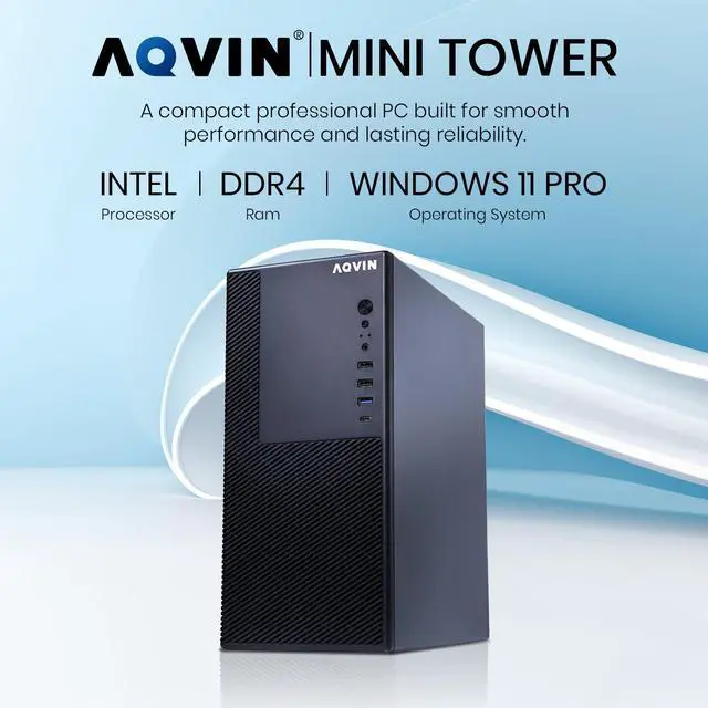 Alt view image 5 of 7 - AQVIN MTX60 Business Desktop Minitower Computer PC - Intel Hexa Core I7 Processor Up to 4.60GHz | 32GB DDR4 RAM | 512GB NVMe SSD | Windows 11 Pro | AX900 WiFi Bluetooth | Keyboard and Mouse