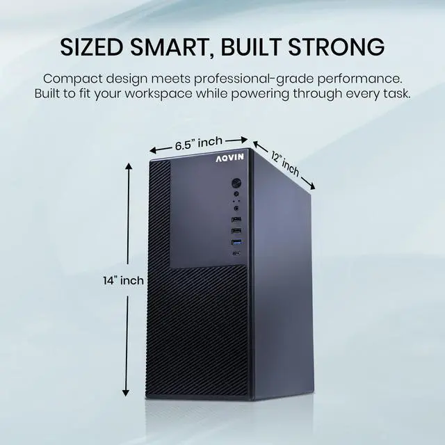 Alt view image 6 of 7 - AQVIN MTX60 Business Desktop Minitower Computer PC - Intel Hexa Core I7 Processor Up to 4.60GHz | 32GB DDR4 RAM | 512GB NVMe SSD | Windows 11 Pro | AX900 WiFi Bluetooth | Keyboard and Mouse