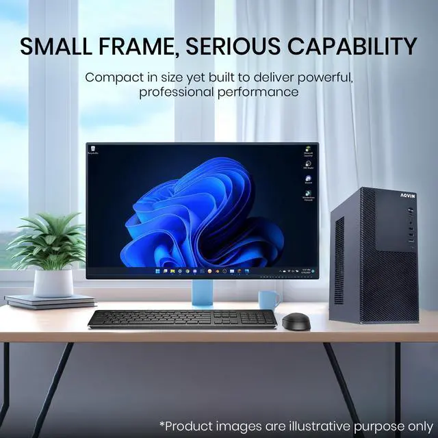 Alt view image 7 of 7 - AQVIN MTX60 Business Desktop Minitower Computer PC - Intel Hexa Core I7 Processor Up to 4.60GHz | 32GB DDR4 RAM | 512GB NVMe SSD | Windows 11 Pro | AX900 WiFi Bluetooth | Keyboard and Mouse