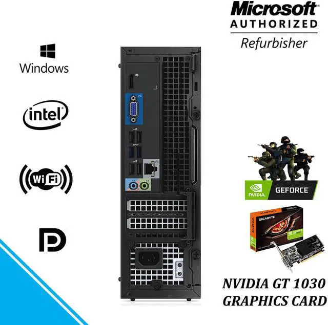Alt view image 4 of 4 - Gaming Computer PC Dell 3020 sff Desktop Intel i5-4570 4th Gen Quad Core 16GB RAM 500GB HDD Hard drive Inbuilt Nvidia GT1030 Graphics Video card HDMI Windows 10 Pro WiFi