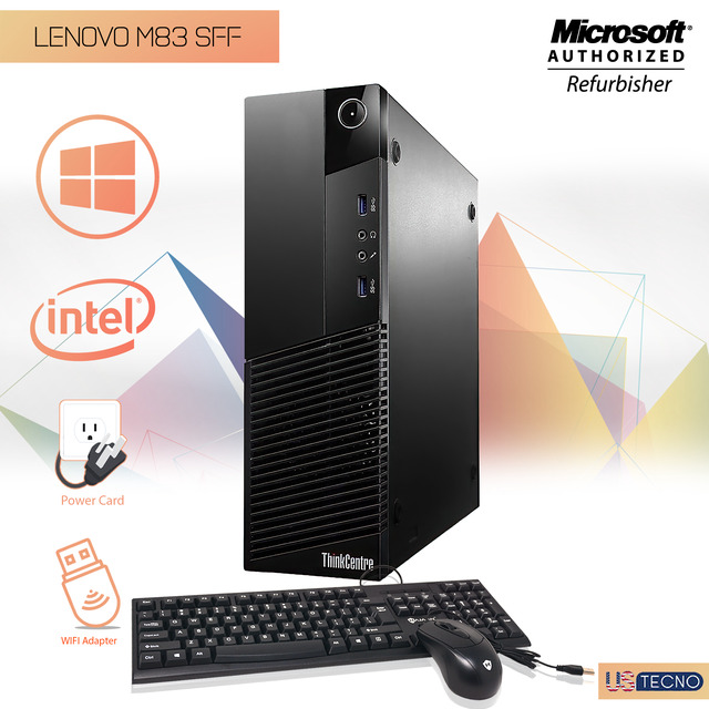 PC Bureau Reconditionné Lenovo ThinkCentre M83 – Intel I3, 8 Go RAM, SSD 256 Go, Windows 11 Pro, Avec Clavier US Et Stickers AZERTY