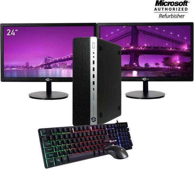 Alt view image 2 of 7 - HP EliteDesk 800 G3 SFF Business Desktop PC Core i7 6th Gen Upto 4.00Ghz 16GB DDR4 RAM New 1TB SSD with New Dual (2) 24" Monitor (HDMI) -Windows 10 Pro, Free Gaming Keyboard, Mouse, DP to HDMI Adapter