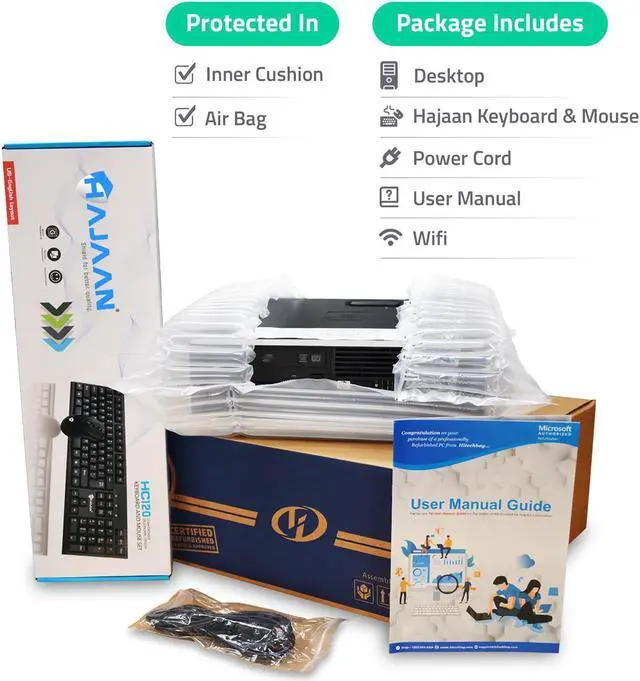 Alt view image 7 of 7 - HP EliteDesk 800 G3 SFF Business Desktop PC Core i5 6th Gen Upto 3.60Ghz 8GB 1TB HDD With Brand 20" Inch Video conferencing Webcam Monitor - Windows 10 Home With Free Keyboard, Mouse, Wi-fi Adapter.