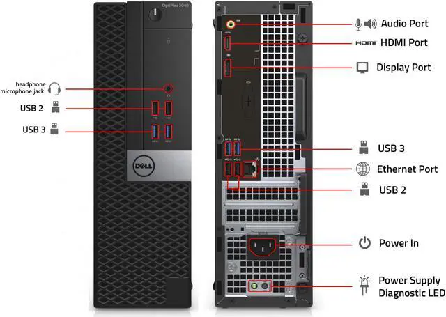 Alt view image 4 of 6 - Dell Optiplex 3050 SFF Business Desktop Computer, Intel Quad-Core i7-6700 Upto 4.00GHz, 8GB DDR4 RAM, 512GB SSD, Display Port, HDMI, Wifi, Windows 10 Pro 64Bit, FREE Keyboard & Mouse  ( Refurbish PC )