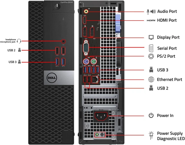 Alt view image 4 of 5 - Dell Optiplex 3040 SFF, i5-6500, 3.20GHz, 8GB 256GB SSD, WIFI, Mouse and Keyboard, Windows 10 Pro