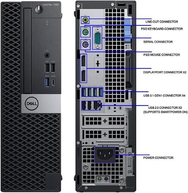Alt view image 5 of 7 - Dell OptiPlex 7060 Windows 11 Pro Desktop Computer SFF, Intel 8th Gen i5-8500 Hexa Core,32GB DDR4 Ram 512GB NVMe M.2 SSD, AX210 Built-in WIFI 6E & Bluetooth 5.2,New Wireless Keyboard & Mouse(REFURB_)