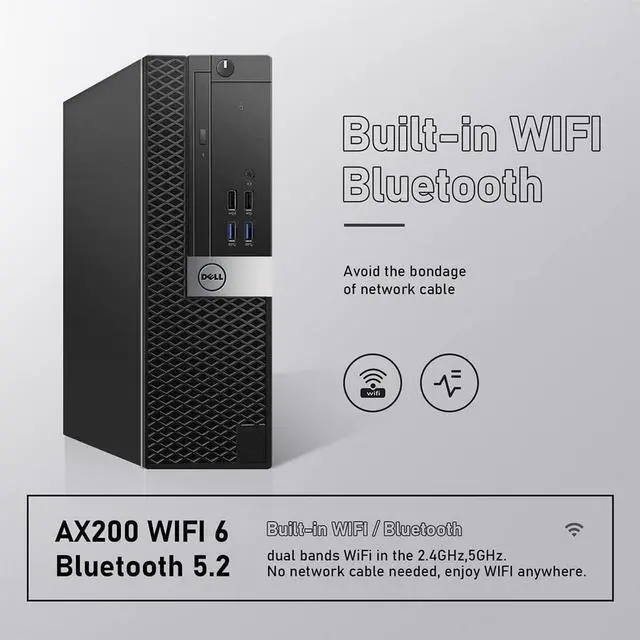Alt view image 5 of 7 - Dell OptiPlex 7040 SFF Business Desktop Computer PC | Intel i7 Quad-Core Processor | 16GB DDR4 RAM | 256GB NVMe SSD | Windows 10 Pro | Built-in WiFi | Bluetooth 5.2 | HDMI | Wireless Keyboard Mouse