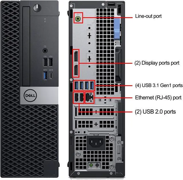 Alt view image 2 of 7 - Dell OptiPlex 7060 Windows 11 Pro Desktop Computer SFF, Intel 8th Gen i5-8500 Hexa Core,32GB DDR4 Ram 1TB NVMe M.2 SSD, AX210 Built-in WIFI 6E & Bluetooth 5.2,New Wireless Keyboard & Mouse(REFURB_)