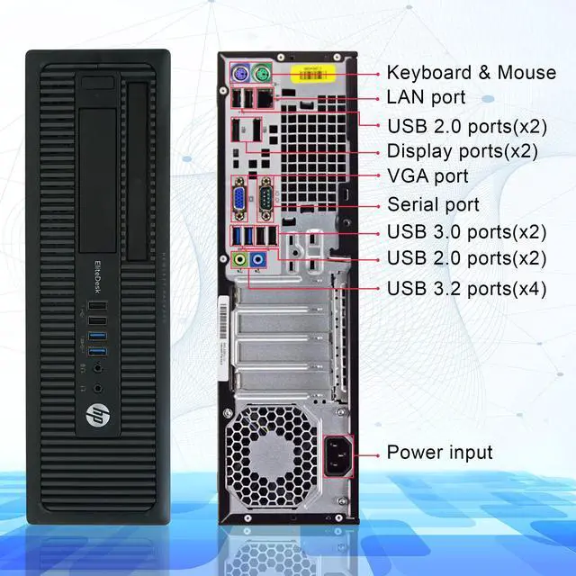 Alt view image 2 of 6 - HP EliteDesk 800G2 Desktop Computer PC, 3.20 GHz Intel i5 Quad Core Gen 6, 32GB DDR4 RAM, 1TB Solid State Drive Hard Drive, Windows 10 Professional 64bit 24-inch Monitor