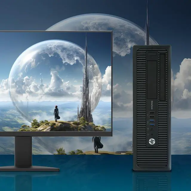 Alt view image 3 of 6 - HP EliteDesk 800G2 Desktop Computer PC, 3.20 GHz Intel i5 Quad Core Gen 6, 32GB DDR4 RAM, 1TB Solid State Drive Hard Drive, Windows 10 Professional 64bit 24-inch Monitor