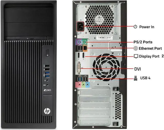 Alt view image 5 of 7 - HP Gaming PC Z240 Mini Tower Workstation Intel Core i7 GeForce RTX 3050 32GB DDR4 RAM 512GB SSD Windows 10 Pro RGB Keyboard Mouse