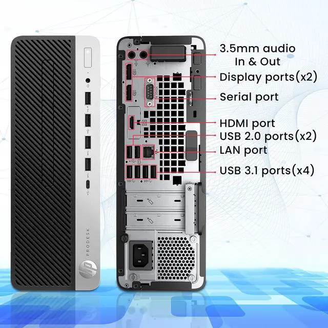 Alt view image 3 of 6 - HP ProDesk 600 G4 SFF Business Desktop Computer | Hexa Core Intel Core i5 | 32GB DDR4 RAM | 1 TB SSD | Windows 11 Pro | Includes Gaming Keyboard, Mouse, and RGB Sound Bar