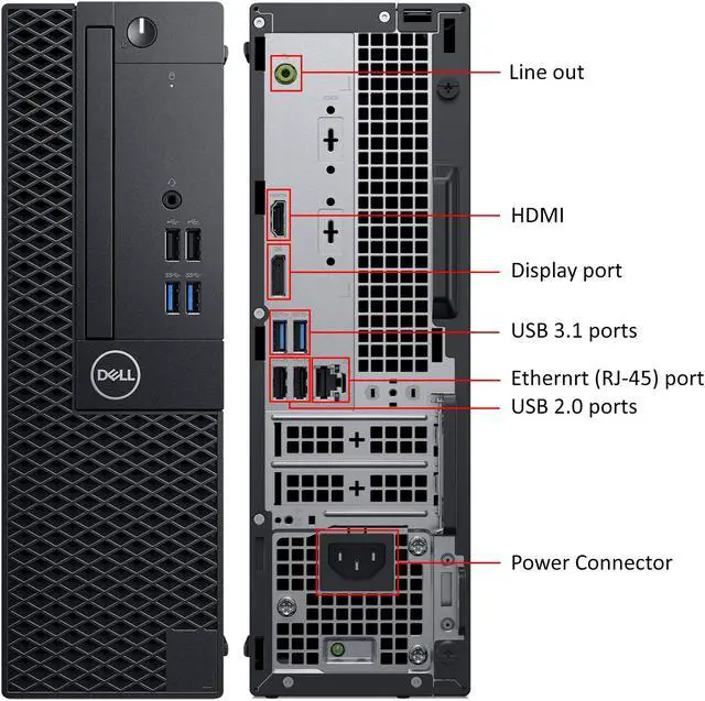 Alt view image 2 of 7 - Dell OptiPlex 3070 SFF Desktop PC with Windows 11 Pro | Intel Core i5-9500 Six-Core Processor (Up to 4.4GHz) | 16GB DDR4 RAM | 1TB SSD + 1TB HDD | WiFi & Bluetooth | Home/Office & Business Computer