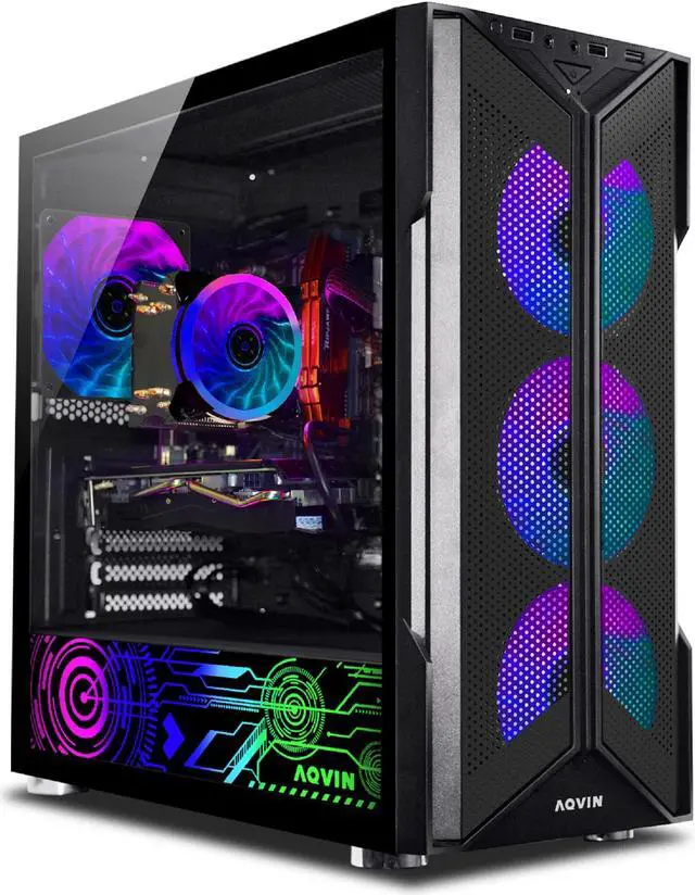 Main image of AQVIN-AQ20 Tower Gaming PC - RGB (Intel Core i7| 32GB RAM| 1TB SSD| RTX 4060 8GB| Windows 11 Pro) High-Performance Desktop Computer