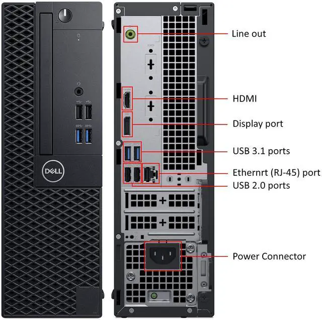 Alt view image 3 of 5 - Dell OptiPlex 3070 SFF - Windows 11 Pro Desktop Computer | Intel Octa-8 Core i7-9700  (4.70GHz Turbo) | 32GB DDR4 RAM | 512GB SSD Solid State + 1TB HDD | WiFi + Bluetooth | Home or Office PC