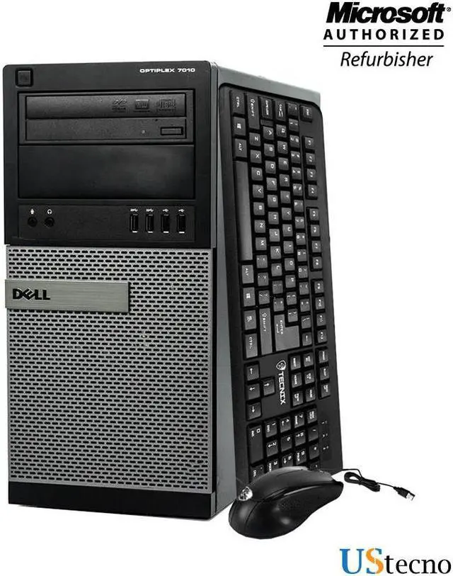 Alt view image 2 of 10 - Dell Optiplex 7010 Tower Desktop Intel Core i5 3470 8GB New 256GB SSD DVD Windows 10 Professional New Free Keyboard, Mouse,Power cord,WiFi Adapter