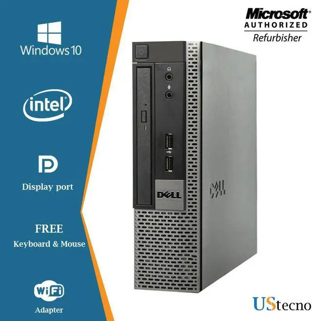 Main image of Grade A - Dell Optiplex 790 USFF PC Computer Intel Core i5 2nd Gen 2400S 8GB 500GB HDD DVD Windows 10 Home New Free Keyboard, Mouse,Power cord,WiFi Adapter