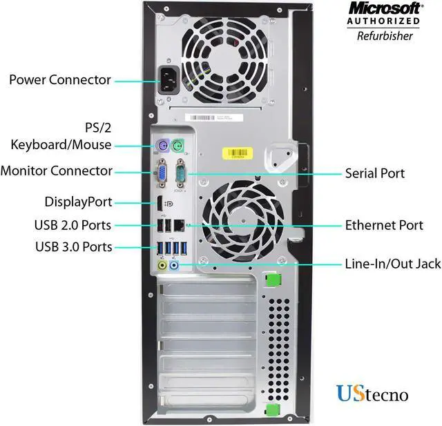 Alt view image 3 of 8 - Grade A- HP Compaq Elite 8300 Tower Desktop Computer Core i5 3rd Gen 3470 8GB RAM 500 GB HDD DVD Windows 10 Professional Free Keyboard & Mouse Combo