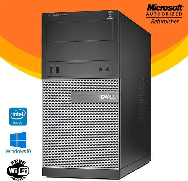 Main image of Grade A -Dell Optiplex 3020 Tower PC Computer  Core i7 4th Gen 4770 8GB NEW 256GB SSD @ 3.4GHz /USB 2.0 /DP Port Windows 10 Professional -64 Bit Free WiFi Adapter
