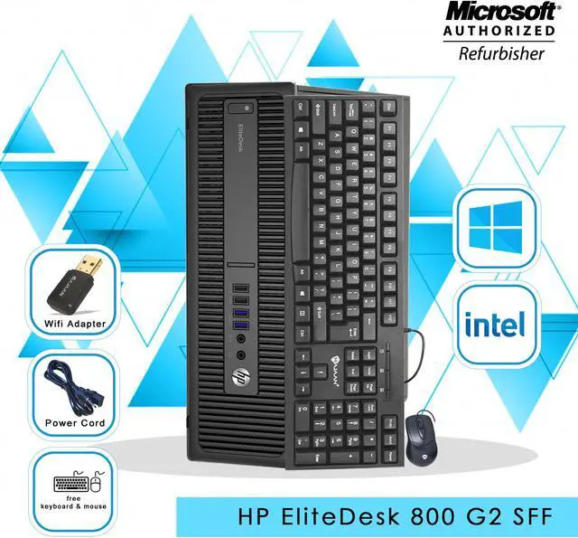 Alt view image 5 of 8 - HP EliteDesk 800 G2 SFF Computer Intel Core i5 6500 8GB 128GB SSD Windows 10 Professional New Free Keyboard, Mouse,Power cord,WiFi Adapter