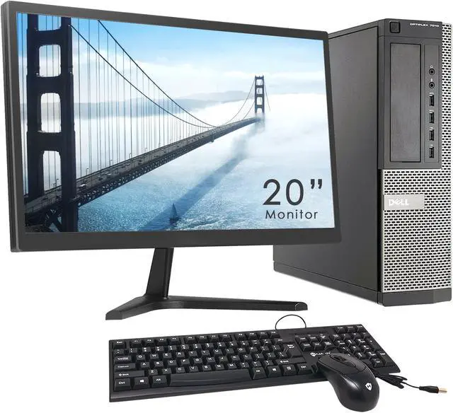 Main image of Dell Optiplex 7010 Desktop Professional Desktop with 20 Inch Tecnii  Monitor Intel i5 -3470@3.20Ghz (Upto 3.60 Ghz) 8GB Memory 128GB SSD HDMI /Win 10 Home /Free Keyboard & Mouse with Wifi Adapter
