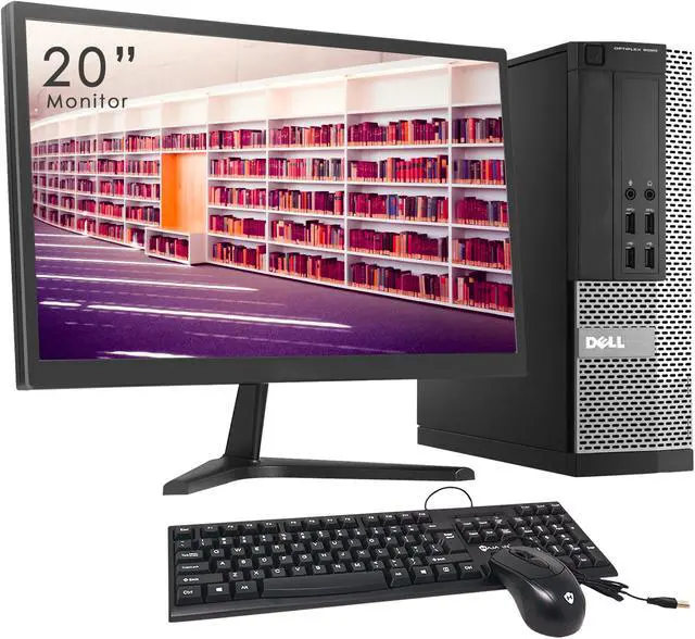 Main image of Desktop PC Computer Dell 9020 SFF PC Core i5 4th Gen 4570 3.20 Ghz (Upto 3.60 Ghz) 16GB Memory 256GB SSD With 20"  Tecnii Monitor(HDMI)  Win 10 Home Free New Wired KB & Mouse Combo