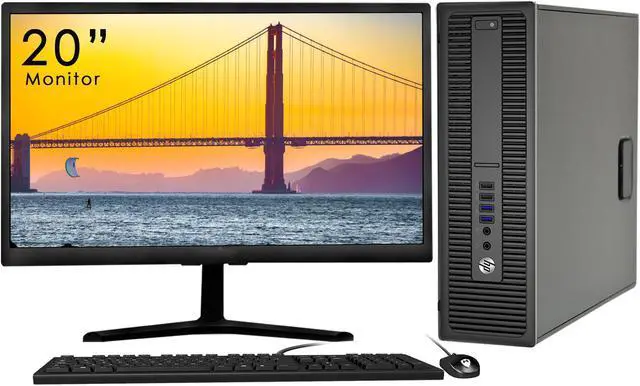 Alt view image 3 of 7 - Best for Office Purpose - HP ProDesk 600 G1 SFF Desktop Grade A PC Core i5 4th Gen 4570 3.20Ghz 8GB RAM 480GB SSD New 20 "Tecnii Monitor USB 3.0 Win 10 Home New Keyboard & Mouse Combo -Full Set