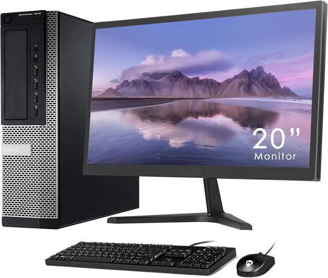 Main image of Dell Optiplex 7010 Desktop Professional Desktop with 20 Inch Tecnii  Monitor Intel i5 -3470@3.20Ghz (Upto 3.60 Ghz) 8GB Memory 256GB SSD HDMI /Win 10 Pro /Free Keyboard & Mouse with Wifi Adapter