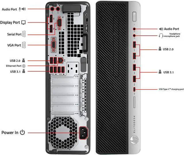Alt view image 4 of 5 - HP EliteDesk 800 G3 SFF Business Desktop PC Core i5 6th Gen Upto 3.60Ghz 8GB 128GB SSD With Brand 20" Inch Video conferencing Webcam Monitor - Windows 10 Home With Free Keyboard, Mouse, Wi-fi Adapter.