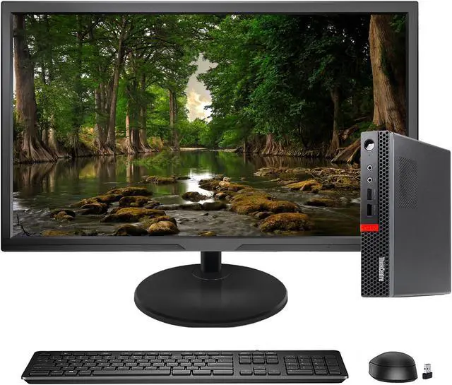 Main image of Lenovo Thinkcentre Desktop PC Computers M910x Tiny, 22-inch FHD Monitor, Intel Core I5-7500 7th Gen, 16GB RAM 512GB SSD, Windows 10 Professional,Free Wireless Keyboard and Mouse