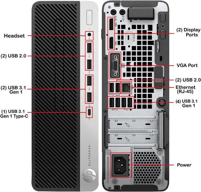 Alt view image 4 of 5 - Desktop PC HP EliteDesk 705 G4 SFF Business Computer (A10-9700/ 8GB RAM/ 512GB SSD/ Windows 10 Pro) AMD Processor