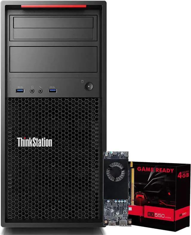 Main image of Lenovo ThinkStation P320 Tower Desktop Computer PC, Intel Xeon E3-1240 V6, 512GB SSD ,16GB DDR4 RAM, Windows 10 Pro, AMD RX 550 4GB ,Gaming Keyboard and Mouse