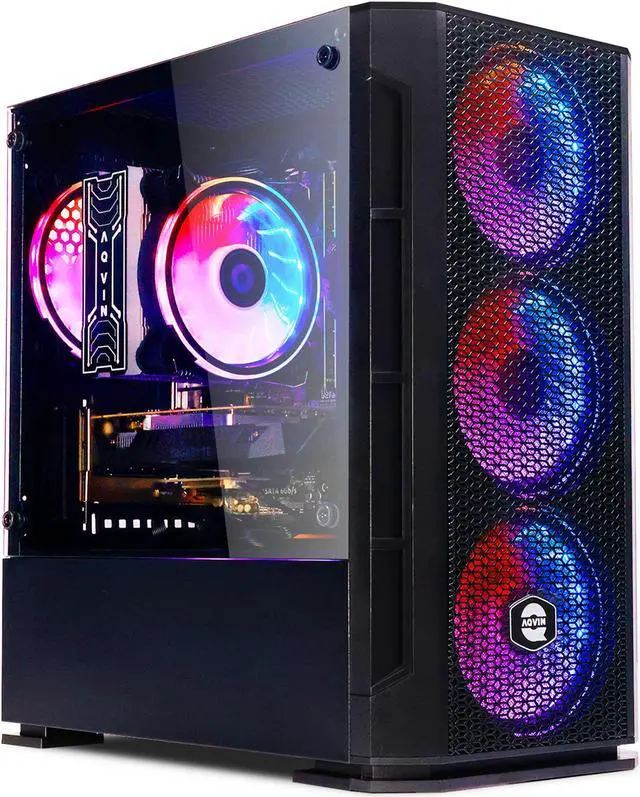 Main image of AQVIN - AQ10 Gaming PC - Windows 10 Pro - Intel I7 Processor - Geforce GTX 1050Ti - 32GB DDR4 - 2TB SSD -Gaming Keyboard and Mouse