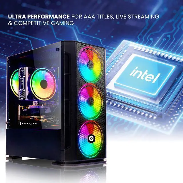Alt view image 2 of 7 - AQVIN - AQ10 Gaming PC - Intel Core i7 | 32GB RAM | 1TB SSD | GeForce GTX 1650 4GB | Windows 10 Pro | Gaming Keyboard and Mouse | WiFi