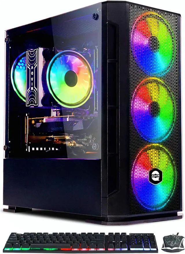 Alt view image 3 of 7 - AQVIN - AQ10 Gaming PC - Intel Core i7 | 32GB RAM | 1TB SSD | GeForce GTX 1650 4GB | Windows 10 Pro | Gaming Keyboard and Mouse | WiFi
