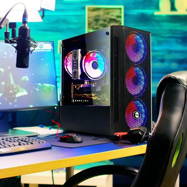 Alt view image 5 of 7 - AQVIN - AQ10 - Gaming PC Desktop - Intel Core I7 ,Geforce GTX 1050Ti 4GB , 1TB SSD , 32GB DDR4 RAM ,27 -Inch Curved Gaming Monitor, Windows 10 Pro