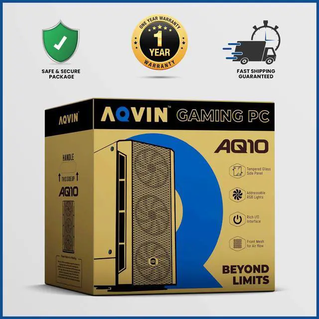 Alt view image 7 of 7 - AQVIN - AQ10 - Gaming PC Desktop - Intel Core I7 ,Geforce GTX 1050Ti 4GB , 1TB SSD , 32GB DDR4 RAM ,27 -Inch Curved Gaming Monitor, Windows 10 Pro