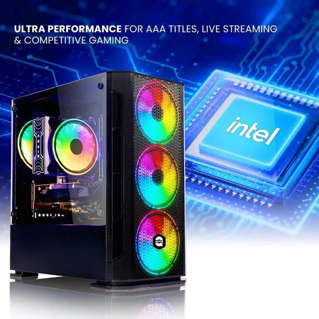 Alt view image 2 of 7 - AQVIN - AQ10 - Gaming PC Desktop - Intel Core I7 ,Geforce GTX 1050Ti 4GB , 1TB SSD , 32GB DDR4 RAM ,27 -Inch Curved Gaming Monitor, Windows 10 Pro