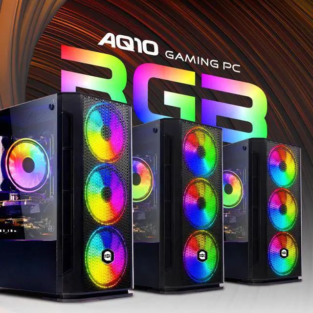 Alt view image 4 of 7 - AQVIN - AQ10 - Gaming PC Desktop - Intel Core I7 ,Geforce GTX 1050Ti 4GB , 1TB SSD , 32GB DDR4 RAM ,27 -Inch Curved Gaming Monitor, Windows 10 Pro