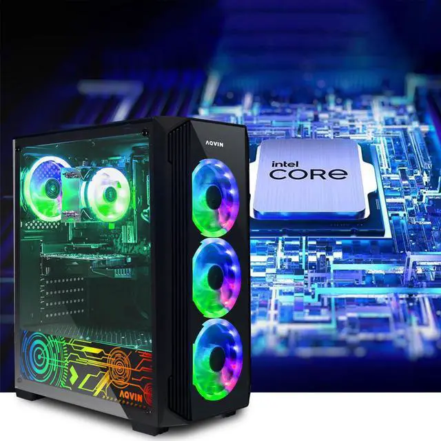 Alt view image 3 of 7 - AQVIN - ZForce Gaming PC Desktop Tower Computer - Core I7 CPU Up to 4.00 GHz - GeForce RTX 3050 6GB GDDR6 GPU - 32GB RAM - 1TB SSD - Windows 10 Pro - 27-Inch Curved Gaming Monitor  - 1 Year Warranty