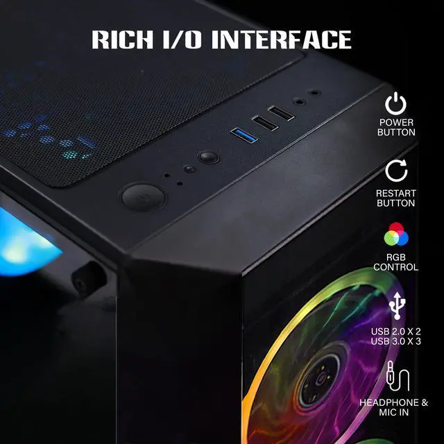 Alt view image 4 of 7 - AQVIN - ZForce Gaming PC Desktop Tower Computer - Core I7 CPU Up to 4.00 GHz - GeForce RTX 3050 6GB GDDR6 GPU - 32GB RAM - 1TB SSD - Windows 10 Pro - 27-Inch Curved Gaming Monitor  - 1 Year Warranty