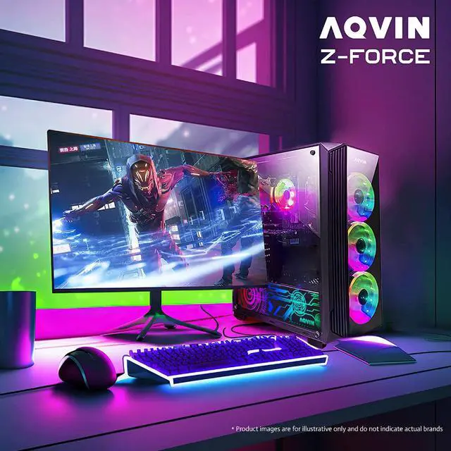 Alt view image 6 of 7 - AQVIN - ZForce Gaming PC Desktop Tower Computer - Core I7 CPU Up to 4.00 GHz - GeForce RTX 3050 6GB GDDR6 GPU - 32GB RAM - 1TB SSD - Windows 10 Pro - 27-Inch Curved Gaming Monitor  - 1 Year Warranty