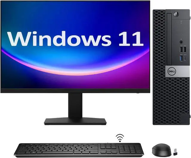 Main image of Dell OptiPlex 3060/5060/7060 SFF Desktop Computer with  24 Inch Monitor HDMI  - Intel Core I7 8th Gen 8700 Processor Upto 4.60 GHz with 6 physical core 32GB DDR4 RAM 1TB NVMe SSD Windows 11 Pro WiFi